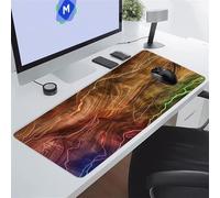 Brown Wood Grain Large Gaming Mouse Pad, XXL Extended Gamer Mouse Mat with Stitched Edges, 31.5x15.7x0.08 inch Non-Slip Rubber Base Gaming Desk Mat, Big Long Mousepad for Work, Game, Office, Home
