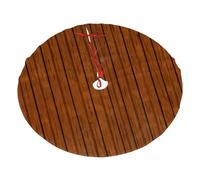 Brown Wood Pattern Christmas Tree Skirt 36" Fashion Holiday Accessories Suitable for Halloween and Christmas