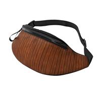 Brown Wood Pattern Printed Fanny Pack For Men Women,Crossbody Waist Bag Pack,Belt Bag With Adjustable Strap For Travel Sports, Black, One Size