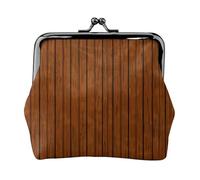 Brown Wood Pattern Womenâ€™s Small Coin Purse,Rectangle Kiss Lock Coin Pouch, Pocket-Sized, Mini Coin Purse for Women