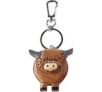 Brown Wooden Highland Cow Keychain Pendant, Wooden Cow Shape Accessories With Exquisite Details, Artistic Animal Keyring, Cute Animal Highland Cow Figure Keychains Birthday Gifts For Friends