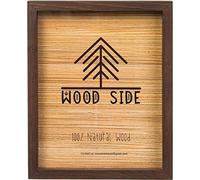 Brown Wooden Picture Frame 11x14 - Natural Rustic Solid Wood Thick Borders, Wall Mount and Table Top Display