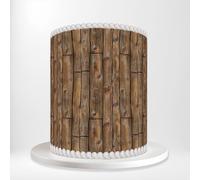 Brown Wooden Planks Rustic Wrap Around Print A4 Edible Paper Icing Sheet Cake Topper Side Ribbon Border Decor for Personalised Themed Decorations YX