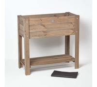 Brown Wooden Raised Bed Planter, 78cm Tall