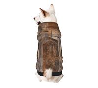 Brown Wooden Small Dog Hoodie Cute Printed Pet Sweater with Hood for Small Breed Dogs, Lightweight Comfortable