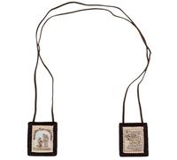 Brown Wool Scapular with Saint Simon Stock Prayer Card | Marian Wearable Devotional | Great Catholic Gift for First Holy Communion or Confirmation, M, Fabric, No Gemstone