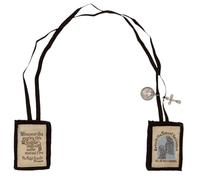 Brown Wool Scapular with Saint Simon Stock Prayer Card | Marian Wearable Devotional | Great Catholic Gift for First Holy Communion or Confirmation, M, Fabric, No Gemstone