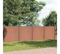 Brown WPC Fence Panel 1391x186 cm - Outdoor Garden Gate Weather-Resint Walkway BER Slish Patio Entrance Secure Yard Solut