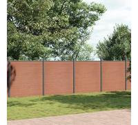 Brown WPC Fence Panel 1737x186 cm, Durable Wood-Plastic Composite Garden Barrier for Privacy and Security, Weather-Resistant Outdoor Fencing for Yard