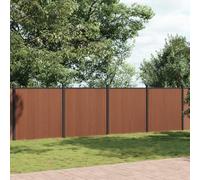 Brown WPC Fence Panel 1737x186 cm - Outdoor Garden Gate Weather-Resint Yard Enclosure Perfect for Pedestrian Access and Courard Privacy