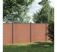 Brown WPC Fence Panel, 353x186 cm Durable Wood-Plastic Composite Garden Barrier for Outdoor Protection, Weather-Resistant Privacy & Security