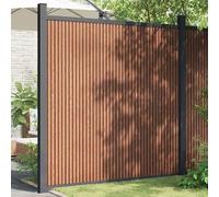 Brown WPC Fencing Panel 173x186 cm - Outdoor Garden Gate Slish Walkway Gate for Privacy & Securi Ideal for Courards and Yards