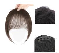 Brown,Xytraiihw Air Bangs Hair Clip, 100% Human Hair Fack Bangs,Lightweight Invisible Hair Clips,Natural Look Clip-In Bangs,Fake Bangs Clip for Daily Use