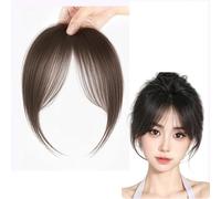 Brown,Xytraiihw Bangs Hair 100% Human Hair Wispy Bangs, 360° Cover Clip in Bangs Real Human Hair Clip on Bangs for Women Fake Bangs for Daily Wear