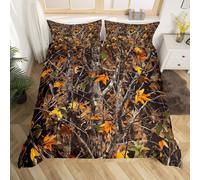 (Brown Yellow Black, Super King(No Comforter)) Homewish Hunting Bear Deer Comforter Cover Army Green Camo American Flag Bedding Set Double For Kids Boys Teen Men,Woodland Hunting Theme Duvet Cover