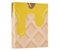 Brown Yellow Ice Cream Waffles 3 Ring Binder 1.5 Inch Round Ring Binder View Binder Holds 200 Documents for Home School Office Use
