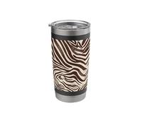 Brown Zebra Stripes Exotic Animal Pattern Stainless Steel Insulated Tumbler