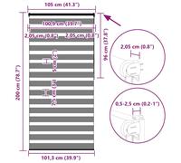 Brown Zebra Window Roller Blinds Day And Night Vision Dual Layer Multiple Sizes