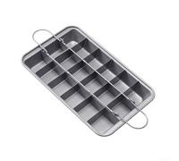 Brownie Pan 18 Cavity With Removable Dividers Square Baking Tray Non-Stick Carbon Steels Cake Bread Molds For Oven Baking for MINI Pizza (White)