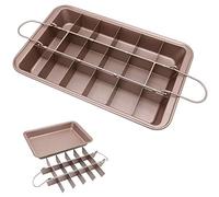 Brownie Pan with Dividers, Non-Stick Backing Pan, Brownie Pan, Lasagna Pan, Brownie Trays,18 Pre-slice Brownie Pan All Edges, Muffin and Cupcake Pan for Baking, Brownie Bites - 12 X 8 X 2 Inches
