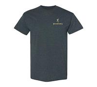 Browning Men's Buckmark T-Shirt, Hunting & Outdoors Short Sleeve Graphic Tees, Jm Hunt (Dark Heather), XL