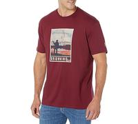Browning Men's Buckmark T-Shirt, Hunting & Outdoors Short Sleeve Graphic Tees, USA Landscape (Maroon), XL