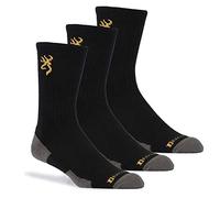 Browning Men's Everyday Crew Sock | Black | 3-Pack, Large, Model:A000457400104