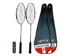 Browning Platinum Nano 75 Badminton Racket x 2 + Protective Covers & 6 Shuttles