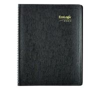 Brownline 2023 EcoLogix Monthly Planner, 14 Months, December 2022 to January 2024, Twin-Wire Binding, 11" x 8.5", Black, Recycled (CB435W.BLK-23)