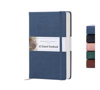 BROWNSTONE JOURNALS A5 Hardcover Lined Journal 5x8 - Notebook for Work & Writing, 160 Pages Thick 100 GSM Paper, Lay Flat Binding, Elastic Band, Ribbon Bookmark (Symphony Blue)
