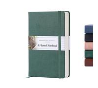 BROWNSTONE JOURNALS A5 Hardcover Lined Journal 5x8 - Notebook for Work & Writing, 160 Pages Thick 100 GSM Paper, Lay Flat Binding, Elastic Band, Ribbon Bookmark (Darthmouth Green)