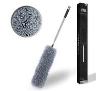 BROX Telescopic Duster, Extra Long 2.8M, Washable, Bendable with Stainless Steel Handle, Black Polyester Head, 140.0 grams, Soft