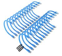 Brozzag Ethernet Cable 1ft-24Pack for Cat6/Cat5E, 10Gbps, 24AWG, Blue | High Speed Snagless Patch Cord, Solid CCA, 550MHz Bandwidth, Network Cable PoE Support, Standard RJ45 Connector for PC/Server