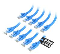 Brozzag Ethernet Cable 6ft-10Pack for Cat6/Cat5E, 10Gbps, 24AWG, Blue