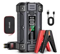BRPOM Car Jump Starter, 6000A Peak 26800mAh (Up to All Gas or 10L Diesel Engine, 50 Times) 12V Auto Booster Battery Charger Jump Box with Quick Charger Smart Jump Cables