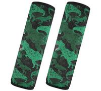 Brpzosi Abstract Green Dinosaur Car Seat Belt Cover Pad for Babies Kids Seatbelt Covers Soft Seat Strap Covers Cushion for Cars Toddler Adult 2 Pack