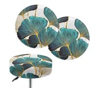 Brpzosi Barstool Covers Slipcovers Set of 2 Ginkgo Leaf Washable Stool Cushion Slipcovers with Elastic Bar Stool Covers Round for Home Bar Wedding Party Decor