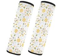Brpzosi Bee Honey Car Seat Belt Cover Pad for Baby Kids Seatbelt Covers Carseat Shoulder Strap Protectors for Toddler Adult Cars 2 Pack