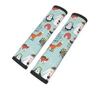 Brpzosi Christmas Winter Animals 2 Pack Car Seat Belt Pad Cover,Soft CarSeat Belt Strap Shoulder Pad for Adults and Children,Suitable for Car Seat BeltYour Neck and Shoulder