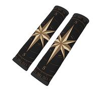 Brpzosi Compass Rose Black Car Seat Belt Cover 2 Pack Seatbelt Strap Shoulder Pad Protector Universal Comfort for Car Bag Men Women Girls Boys