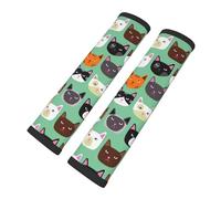 Brpzosi Cute Cat Head Car Seat Belt Cover Pad Universal Car Accessories for Women Men Interior, Seatbelt Covers Shoulder Strap Pad Soft and Comfortable Seatbelt Cushion Car Interior Accessories