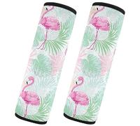 Brpzosi Cute Flamingo Car Seat Belt Cover Pad for Kids Baby Seatbelt Covers Soft Seat Strap Padding Cushion for Girls Boys Adult 2 Pack