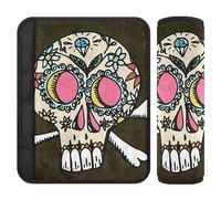 Brpzosi Day of The Dead Car Seat Belt Cover Pad for Kids Babies Car Seat Neck Cover Seatbelt Covers Protectors for Girls Boys Adult 2 Pack