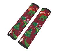 Brpzosi Dinosaur Christmas Happy New Year 2 Pack Car Seat Belt Pad Cover,Soft CarSeat Belt Strap Shoulder Pad For Adults And Children,Suitable For Car Seat BeltYour Neck And Shoulder