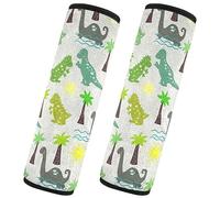 Brpzosi Dinosaurs Car Seat Belt Cover Pad for Baby Kids Seatbelt Strap Covers Soft Neck Protectors Covers for Cars Toddler Adult 2 Pack