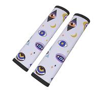 Brpzosi Evil Eye Pattern Seatbelt Covers 2 Pcs Auto Seat Belt Cover Pad Car Seat Cushion Pad Silicone Car Seat Straps Shoulder Pads for Women Men