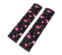 Brpzosi Flamingo Seatbelt Covers 2 Pcs Auto Seat Belt Cover Pad Car Seat Cushion Pad Silicone Car Seat Straps Shoulder Pads for Women Men