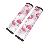 Brpzosi Flamingo Seatbelt Covers 2 Pcs Auto Seat Belt Cover Pad Car Seat Cushion Pad Silicone Car Seat Straps Shoulder Pads for Women Men