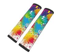 Brpzosi Funny Paint Drop Splatter Colorful Car Seat Belt Cover 2 Pack Seatbelt Strap Shoulder Pad Protector Universal Comfort for Car Bag Men Women Girls Boys