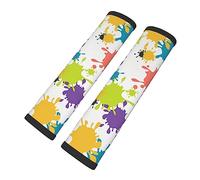 Brpzosi Funny Paint Drop Splatter Colorful Pattern Car Seat Belt Cover 2 Pack Seatbelt Strap Shoulder Pad Protector Universal Comfort for Car Bag Men Women Girls Boys